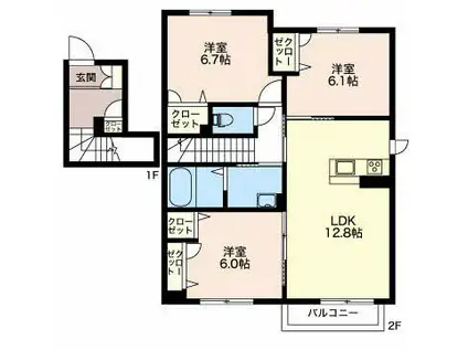 レ・セーナ(3LDK/2階)の間取り写真