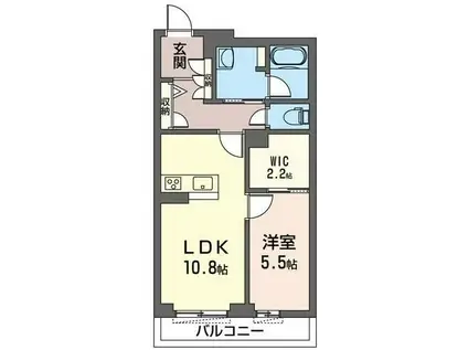 フォンタ―ナ 鈴谷(1LDK/2階)の間取り写真