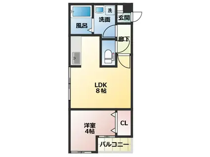 REVE(1LDK/2階)の間取り写真