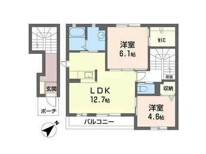 シャーメゾン縁(2LDK/2階)の間取り写真