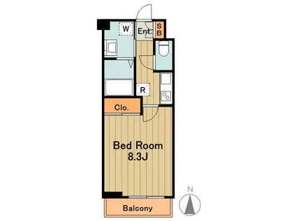 ローエングリン(1K/4階)の間取り写真