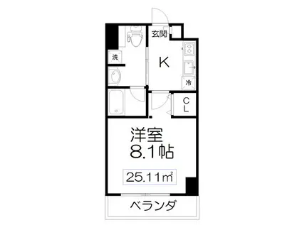 エルスタンザ仙台八幡(1K/2階)の間取り写真
