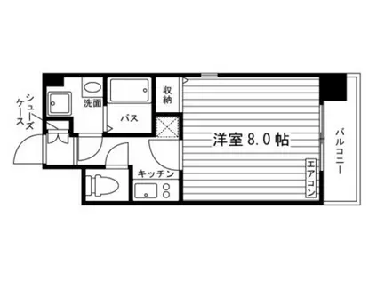 ルラシオン岡山奉還町(1K/6階)の間取り写真