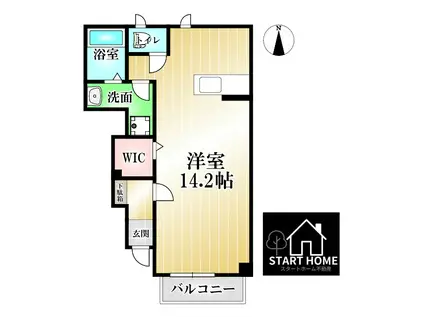 メゾン・コモド B(ワンルーム/1階)の間取り写真