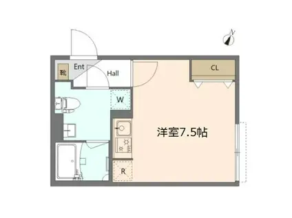 TOGGLE白金高輪(ワンルーム/3階)の間取り写真