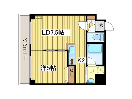 メープル元町(1LDK/11階)の間取り写真