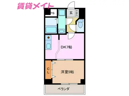 パースンJ(1DK/1階)の間取り写真