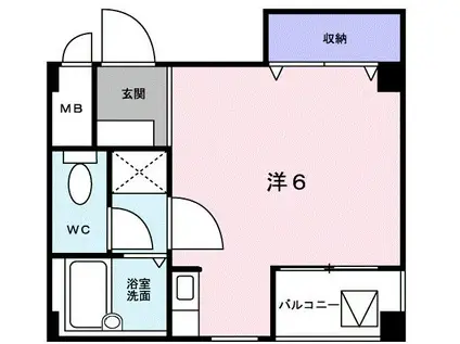 パル六甲(1K/1階)の間取り写真