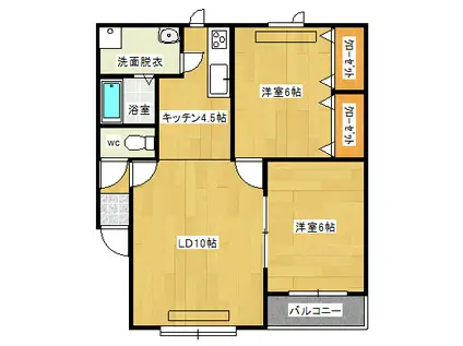 OASIS(2LDK/1階)の間取り写真