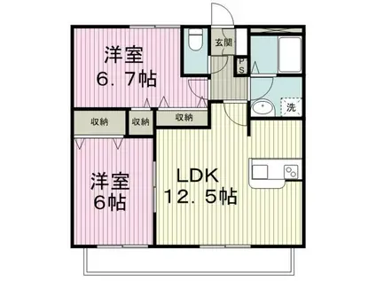 ラフィネ青葉台II(1SLDK/1階)の間取り写真