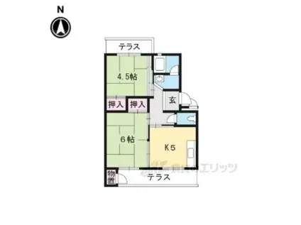 びわ湖美空団地7号棟(2DK/1階)の間取り写真