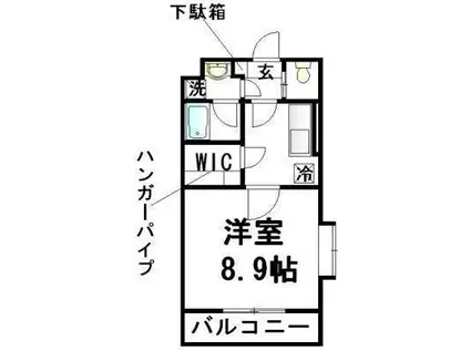 ファミーユ日野(1K/1階)の間取り写真