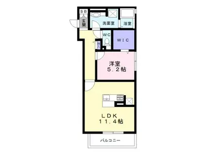 ダンデリオン(1LDK/1階)の間取り写真