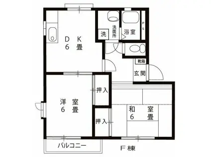 シルキーウインド(2K/1階)の間取り写真