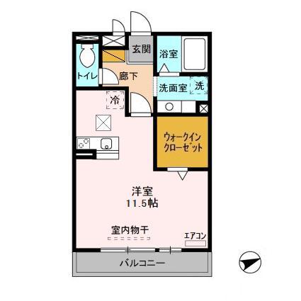 BREZZA(1K/1階)の間取り写真