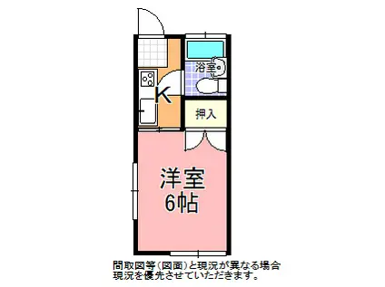 アムール(1K/1階)の間取り写真