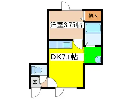 拓穂ハイツ(1DK/1階)の間取り写真