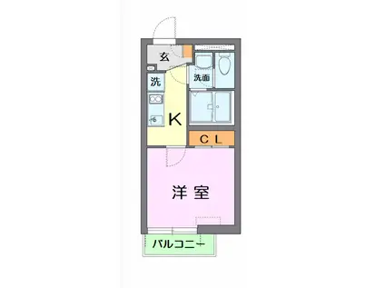 クレイノBUONO(1K/1階)の間取り写真