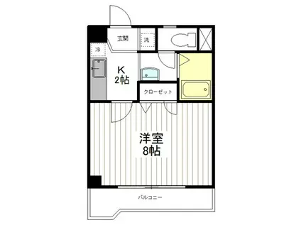 グレイスルーム(1K/2階)の間取り写真