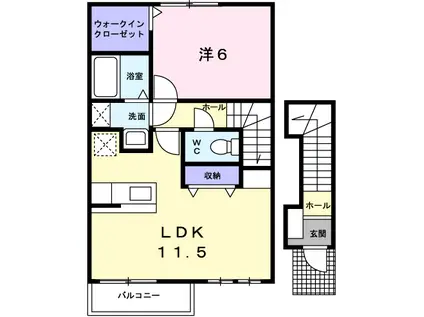 メゾン・エクレールI(1LDK/2階)の間取り写真