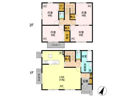 ガーデンヒルズ上所中(4LDK/1階)の間取り写真