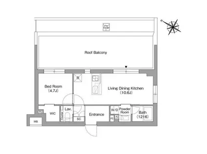 オルサス戸越銀座(1LDK/5階)の間取り写真