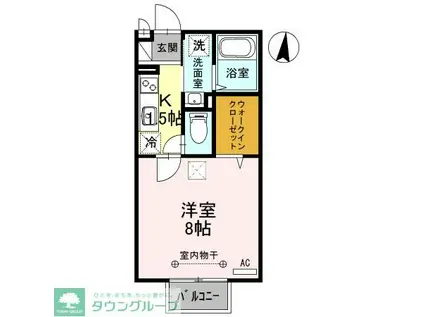 ウィルモアK・II(1K/1階)の間取り写真