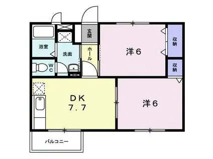 ASKA高倉(2DK/1階)の間取り写真