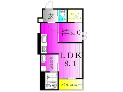 REGALEST 柳(1LDK/1階)の間取り写真