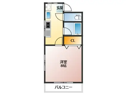 ソレイユときわIII(1K/2階)の間取り写真