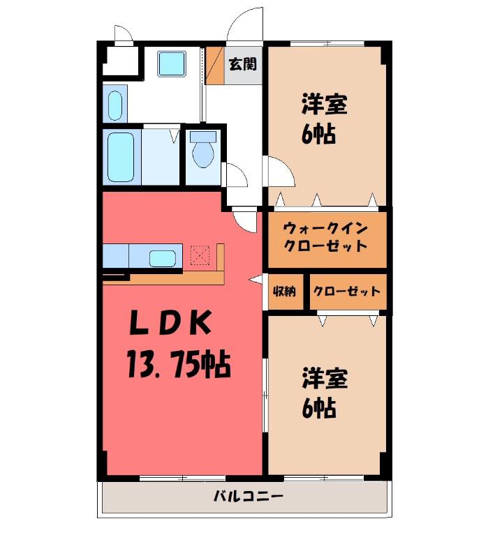 AVENIRCIEL(2LDK/3階)の間取り写真