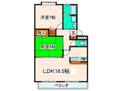 コージィコート壱番館(2LDK/2階)の間取り写真