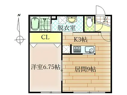 RIVERSIDE東光142I(1LDK/2階)の間取り写真
