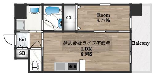 プレジオ布施ASIAN(1LDK/12階)の間取り写真