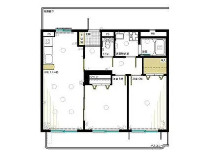 マイライフ(2LDK/1階)の間取り写真