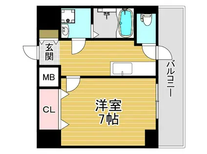 ヴァンスタージュ姫里(1K/5階)の間取り写真