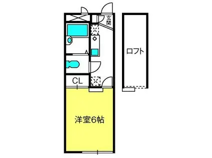 花梨II番館(1K/1階)の間取り写真