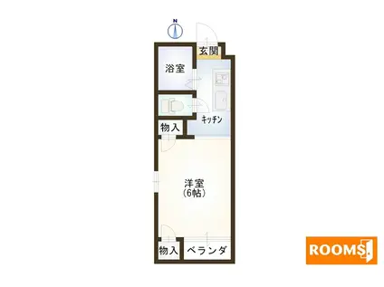 メモリーハイツさいき(1K/3階)の間取り写真