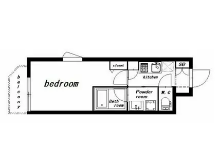 ハーモニーレジデンス清澄白河(1K/4階)の間取り写真