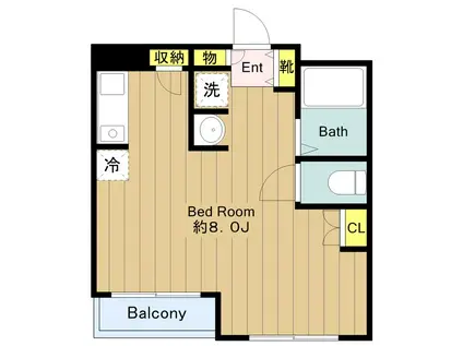 フィオリーレタカラノ(ワンルーム/2階)の間取り写真