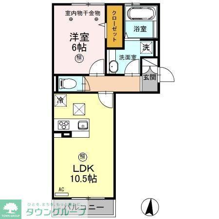 ロイジェントパークス レイクタウン III G(1LDK/1階)の間取り写真