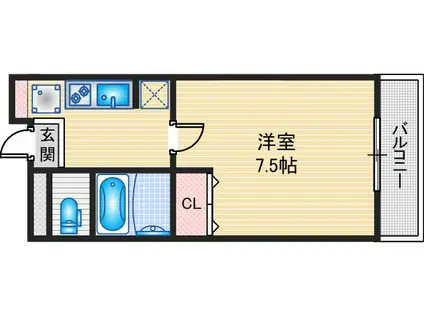 コアティーパートI(1K/4階)の間取り写真