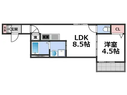 メゾンボヌス(1LDK/1階)の間取り写真