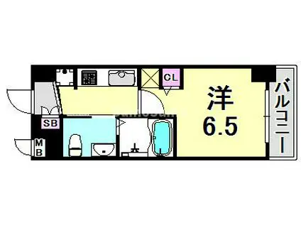 エステムコート神戸ハーバーランド前Vアクア(1K/13階)の間取り写真