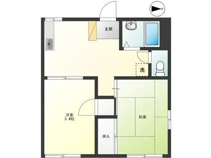 メゾン新町(2DK/1階)の間取り写真