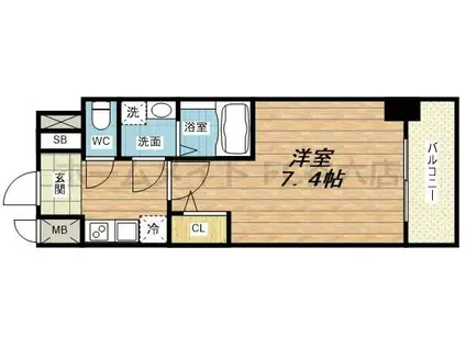 アプリーレ中之島(1K/2階)の間取り写真