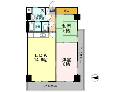 フリーダム光が丘II(2LDK/6階)の間取り写真