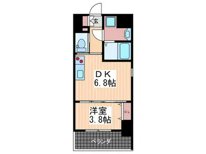 光町PARK FRONTBLD(1DK/8階)の間取り写真