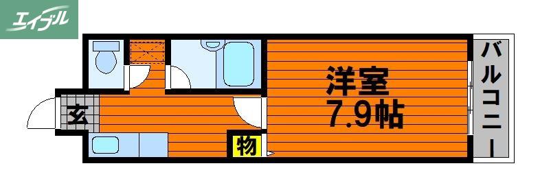 アミスター大供(1K/8階)の間取り写真