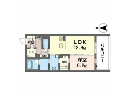 オンブール広路(1LDK/4階)の間取り写真